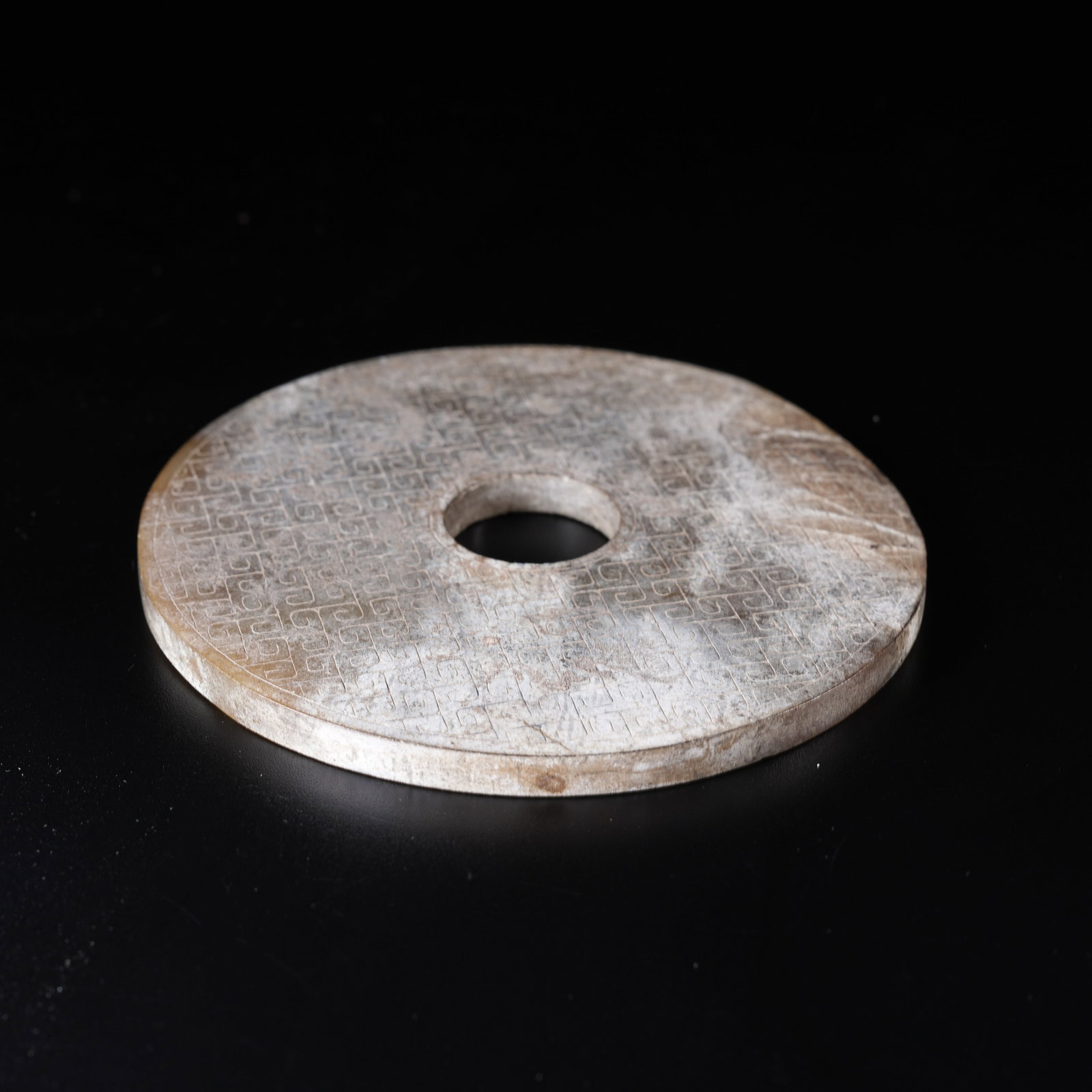 A ARCHAIC JADE BI WITH HOOKED CLOUD PATTERN - 7