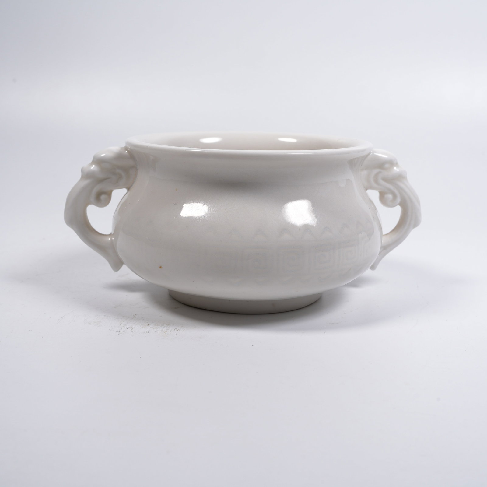 A DEHUA WHITE-PORCELAIN BEAST-EAR CENSER (1 of 9)