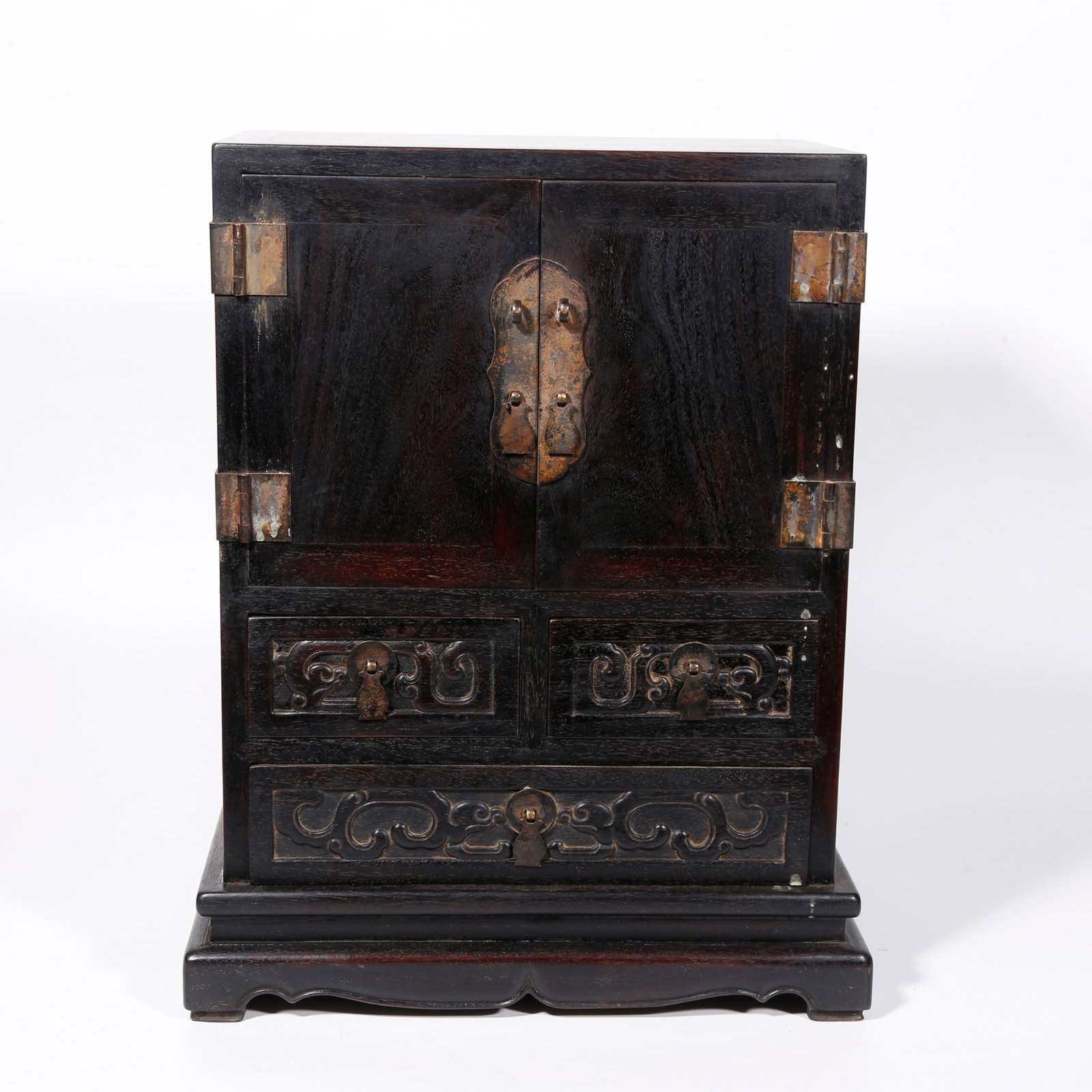 A SMALL CABINET OF ZITAN WOOD (1 of 9)