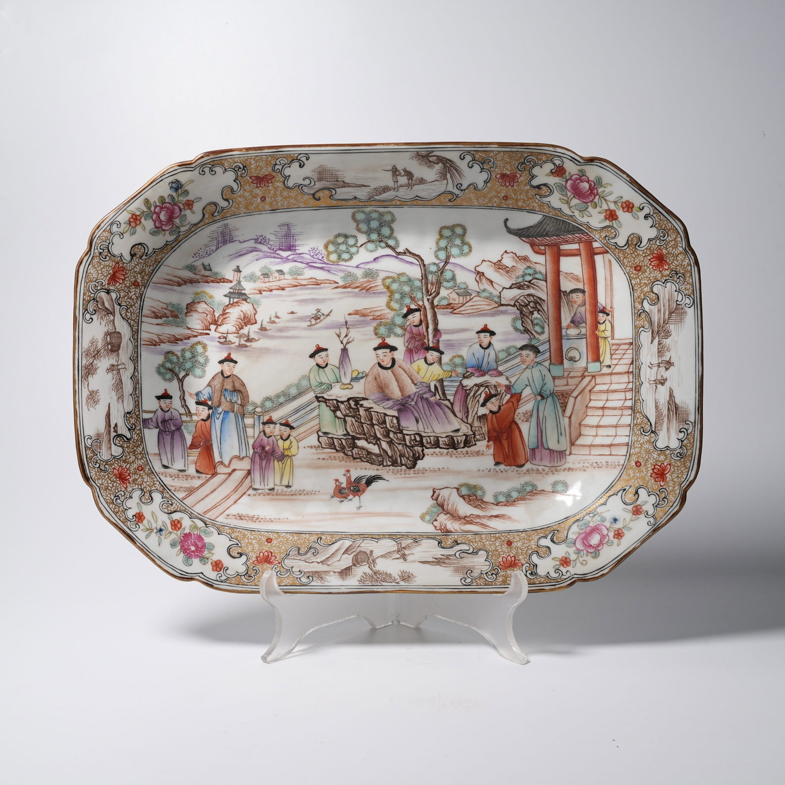 A FAMILLE-ROSE PLATE WITH FIGURE-STORY MOTIF (1 of 7)