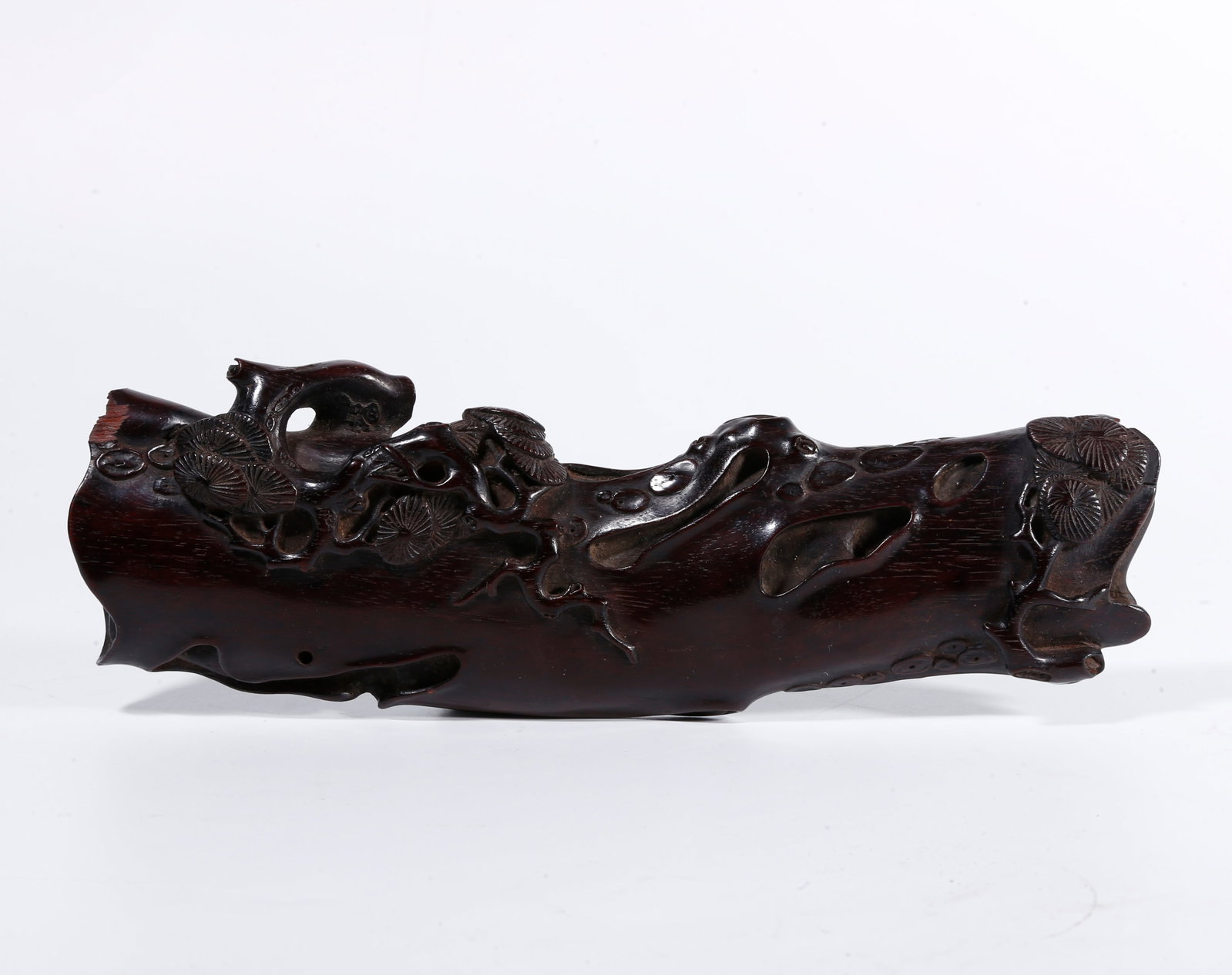 A RED SANDALWOOD ARM REST WITH PINE-TREE PATTERN (1 of 10)