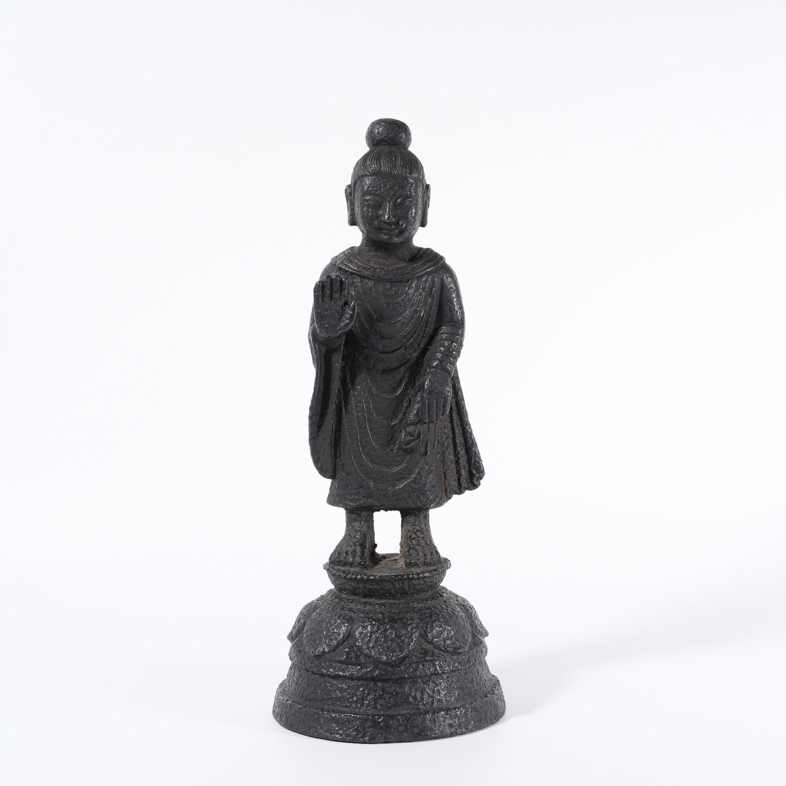 A IRON BUDDHA STATUE: Iron Buddha statue
