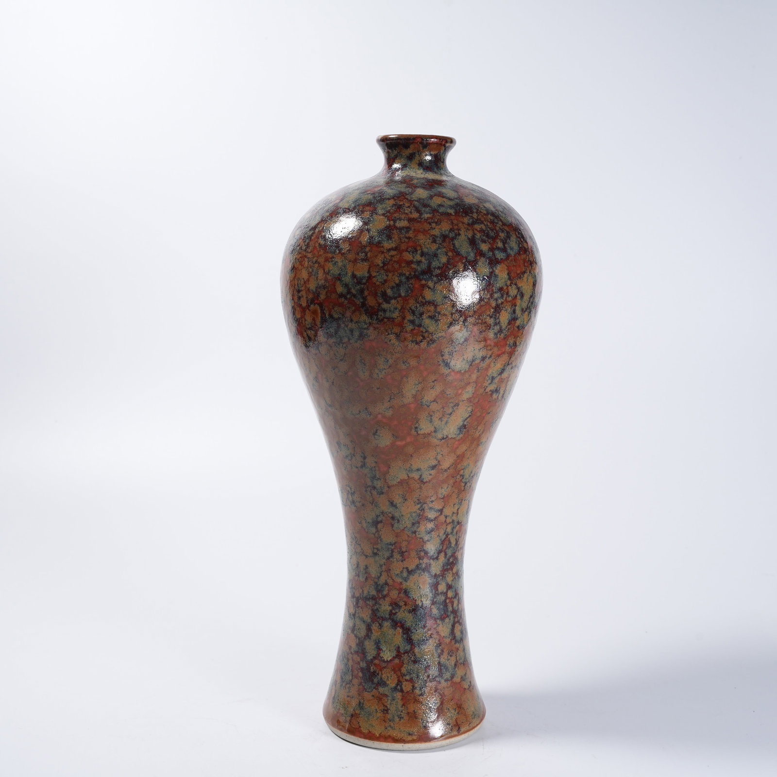 A TORTOISE SHELL GLAZE PLUM VASE - 5