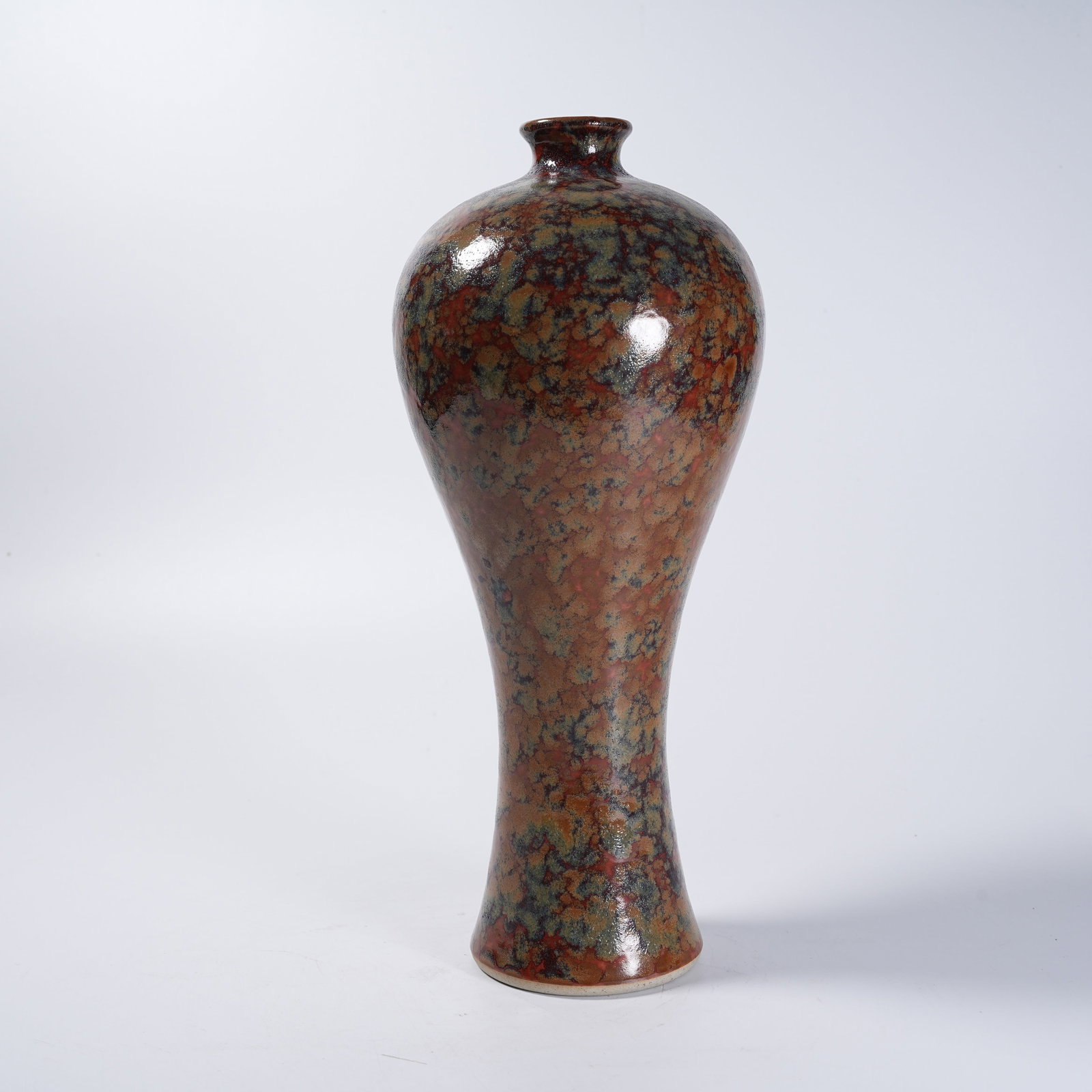A TORTOISE SHELL GLAZE PLUM VASE - 6