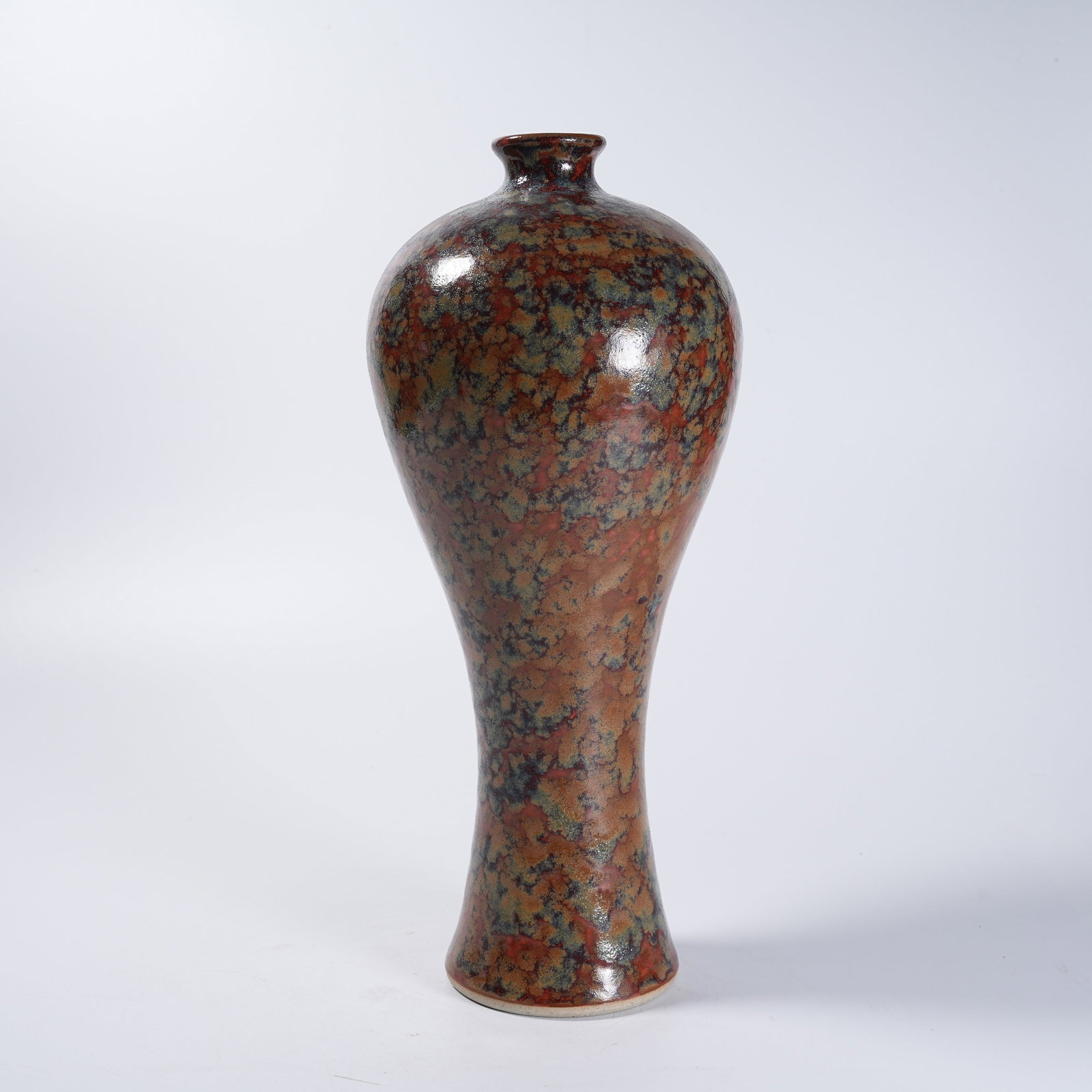 A TORTOISE SHELL GLAZE PLUM VASE - 7