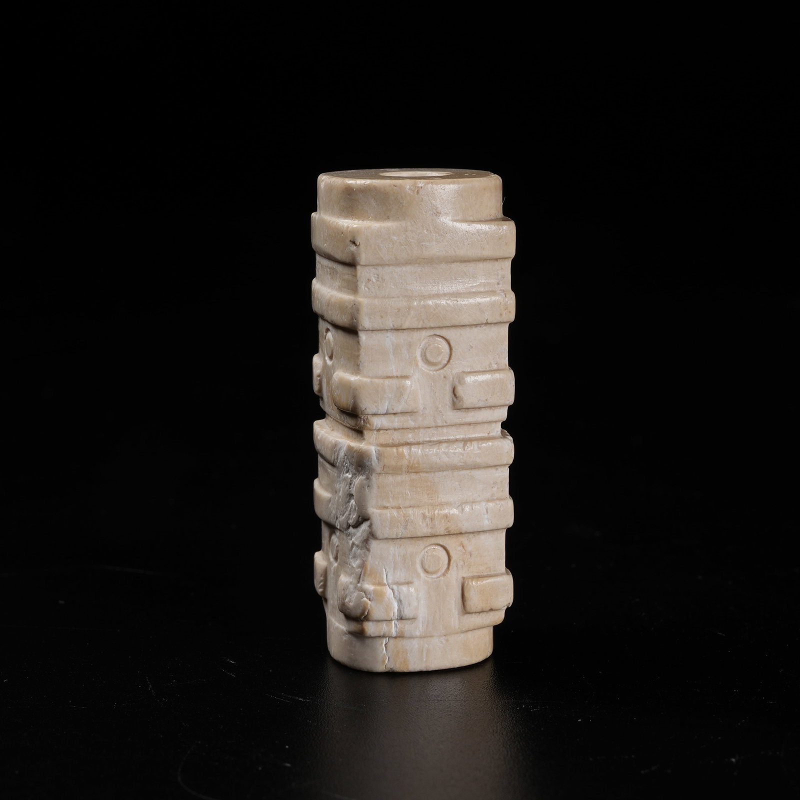 A LIANGZHU CULTURE ARCHAIC JADE CONG: Liangzhu Culture Archaic Jade Cong