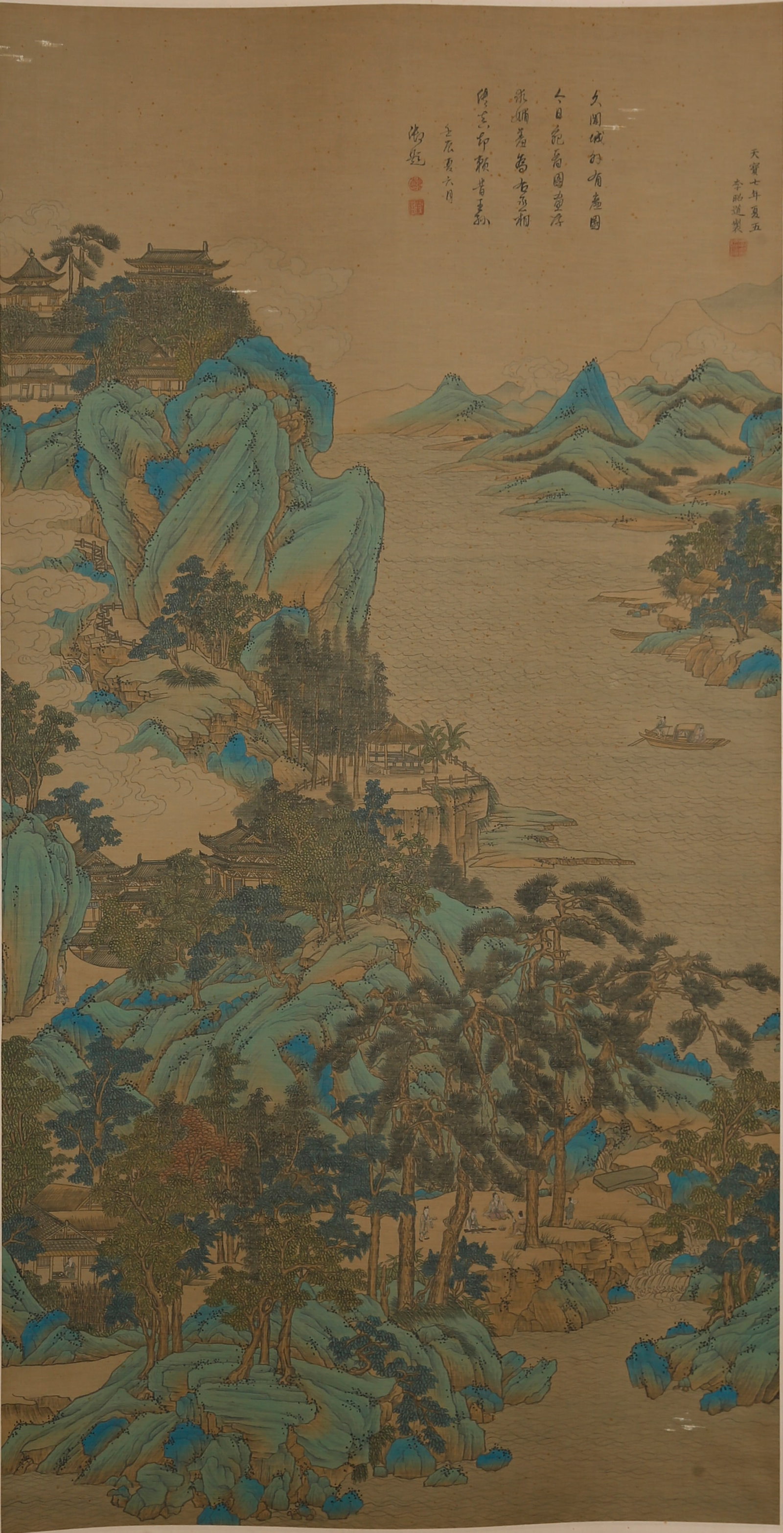 A LANDSCAPE PAINTING ON SILK BY LI ZHAODAO.李昭道 (1 of 8)