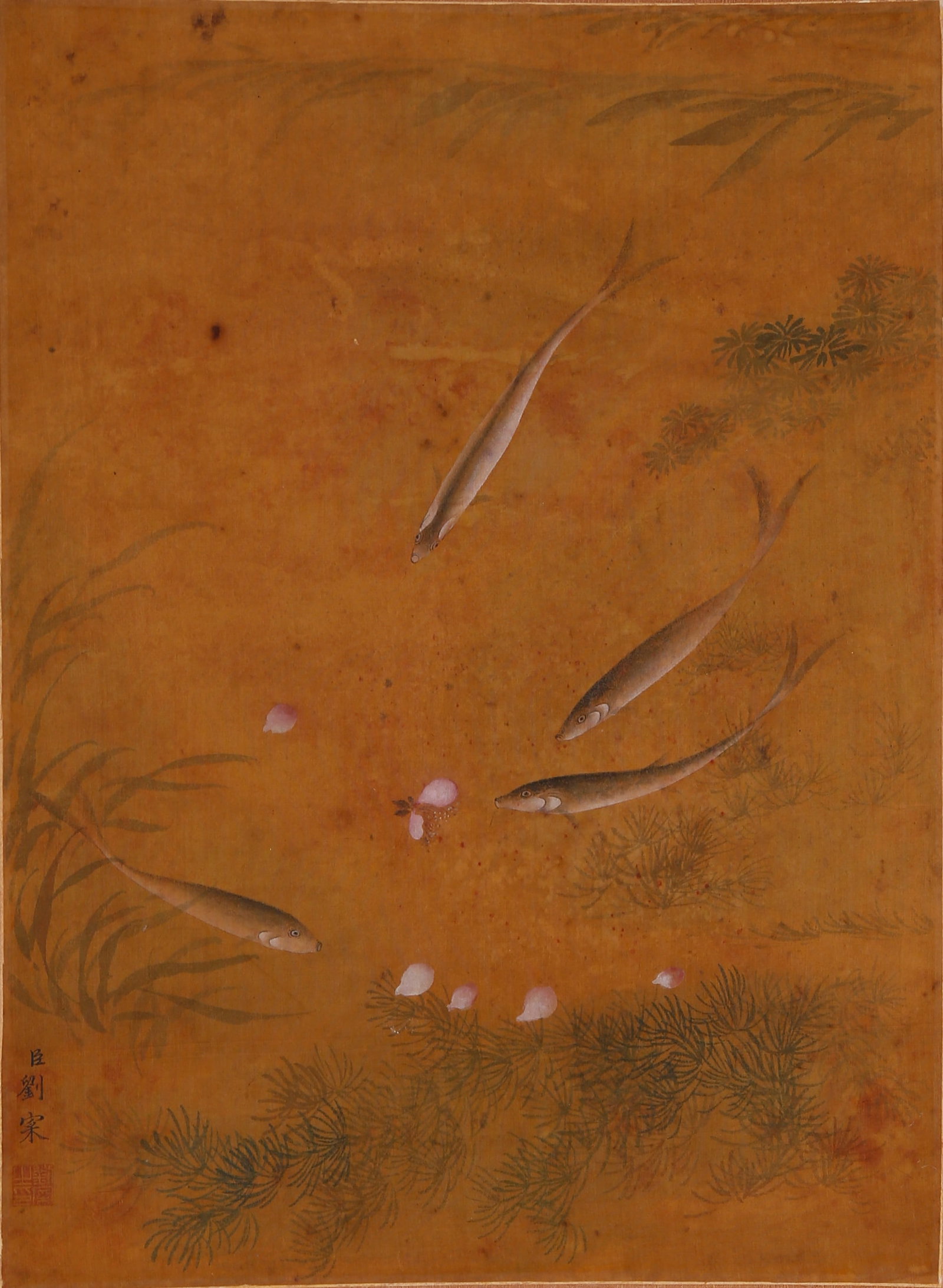 A FISH PAINTING ON SILK BY LIU CAI.劉寀 (1 of 10)