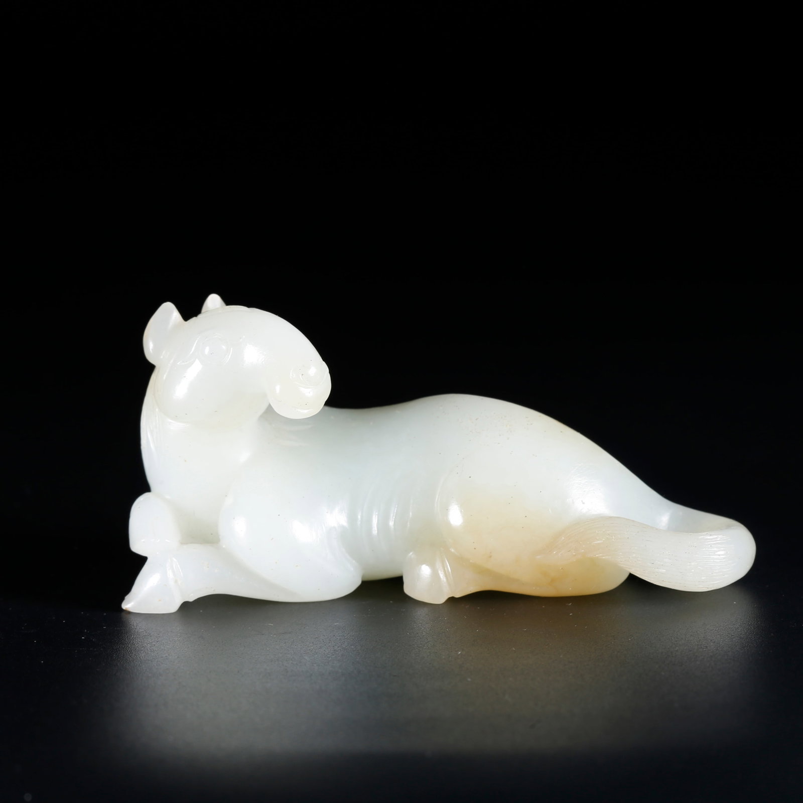 A ORNAMENT CARVED WITH BEAST MOTIFS OF HETIAN JADE: Ornament Carved with Beast Motifs of Hetian Jade