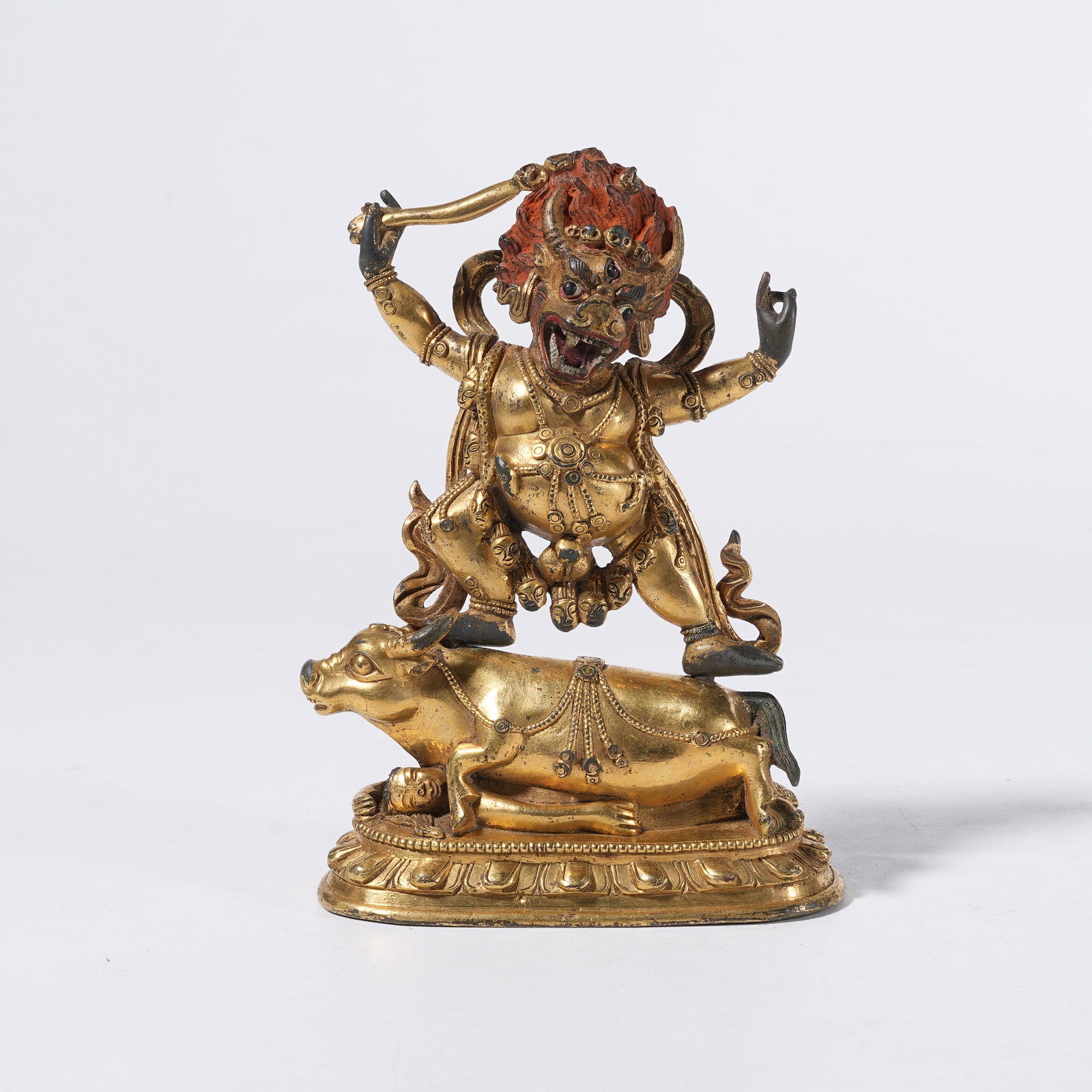 A GILT-BRONZE YAMANTAKA STATUE (1 of 9)