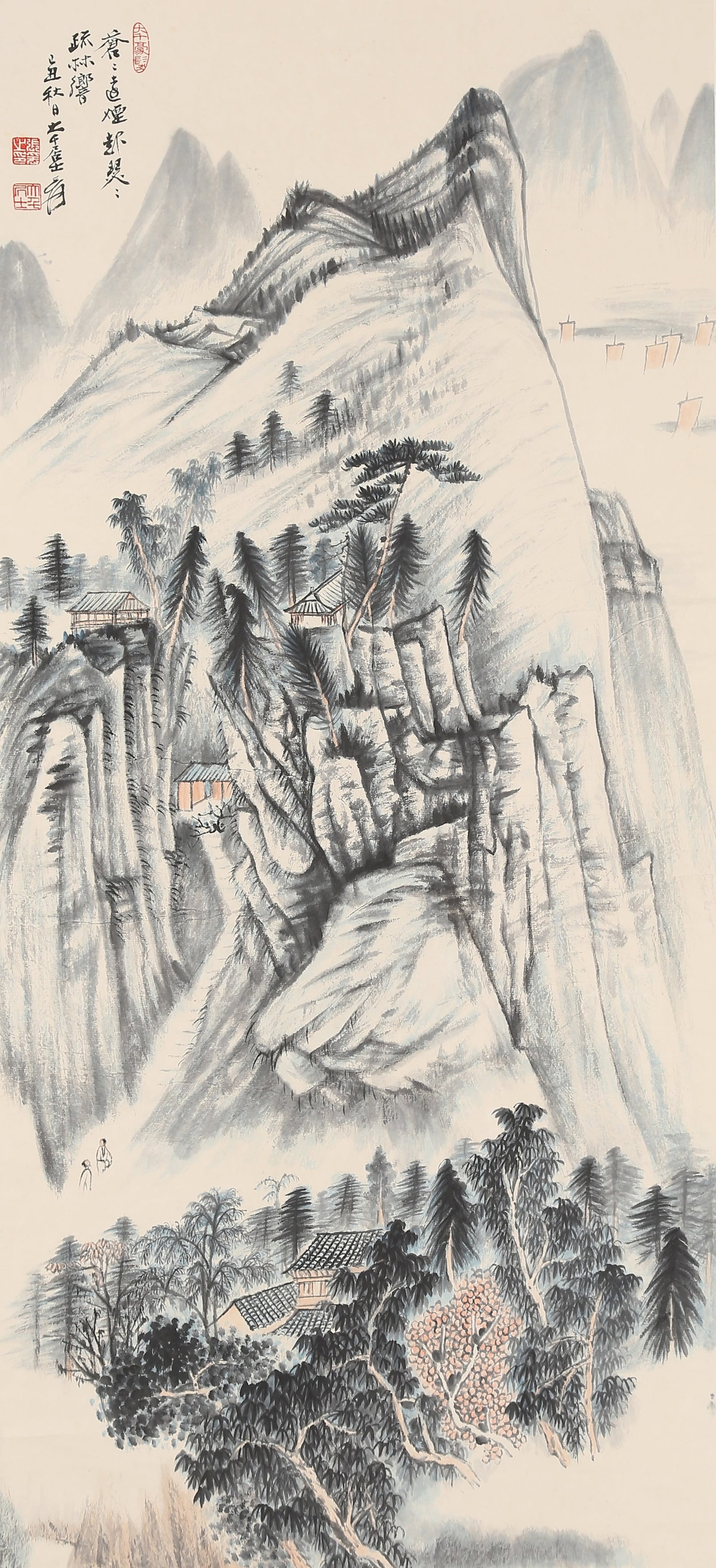 A LANDSCAPE PAINTING ON PAPER BY ZHANG DAQIAN.張大千 (1 of 10)