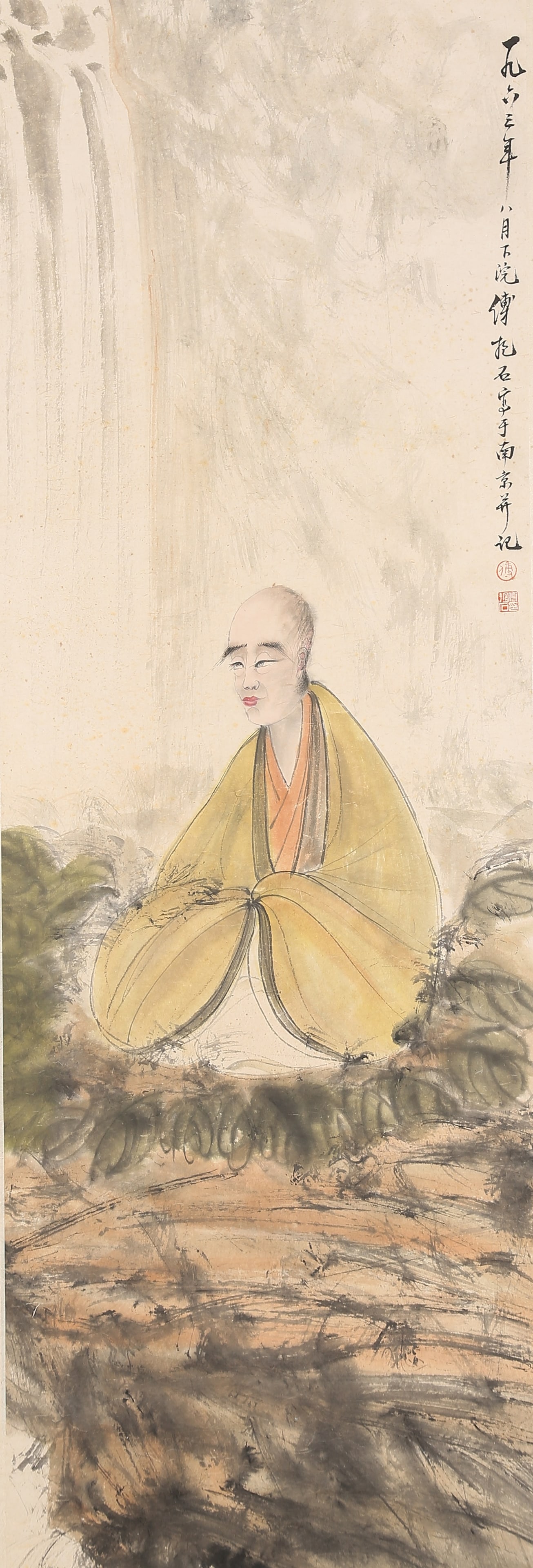 A FIGURE PAINTING ON PAPER BY FU BAOSHI.傅抱石: Figure Painting on Paper by Fu Baoshi.傅抱石