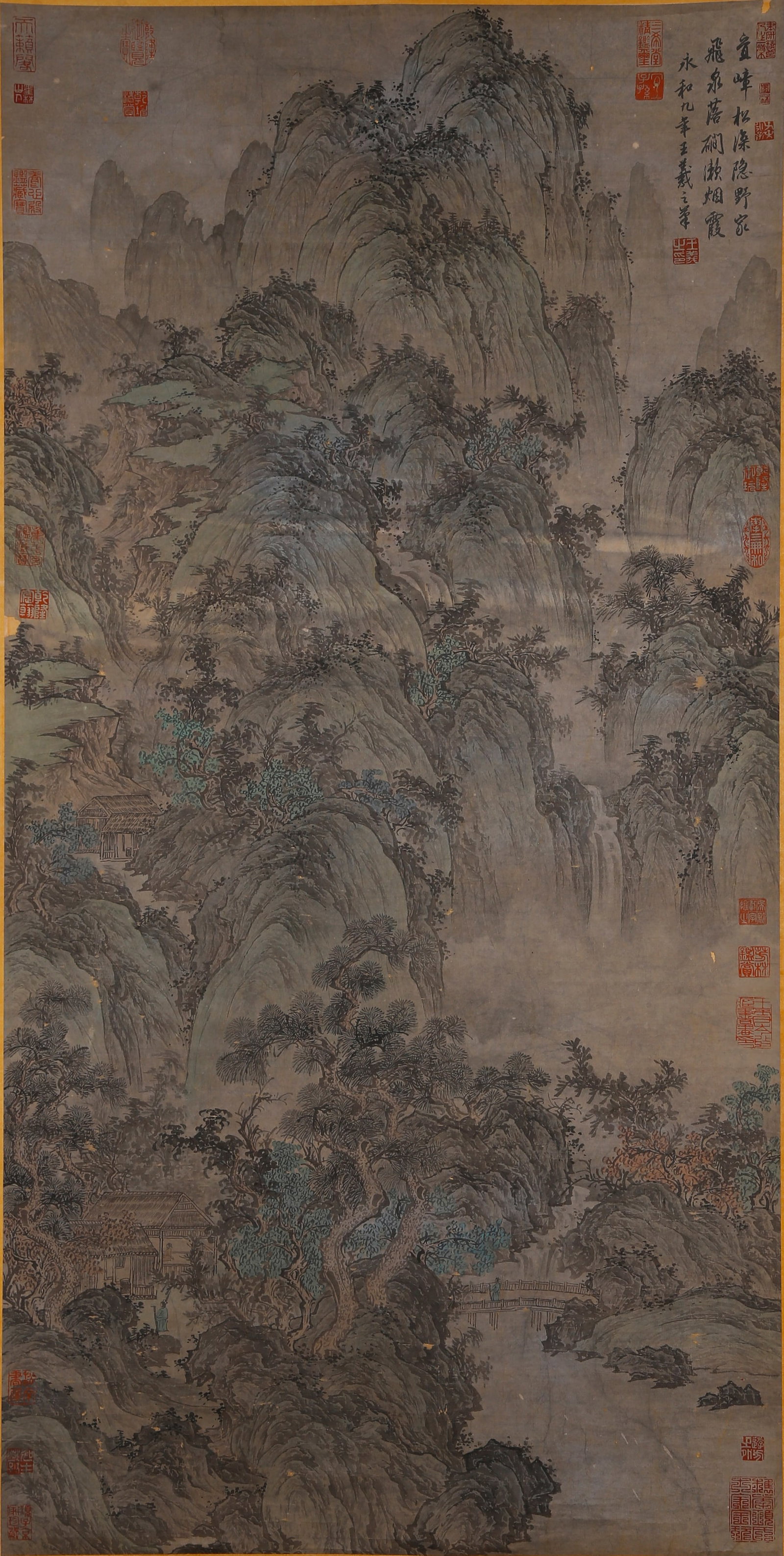 A LANDSCAPE PAINTING ON PAPER BY WANG XIZHI.王羲之 (1 of 11)