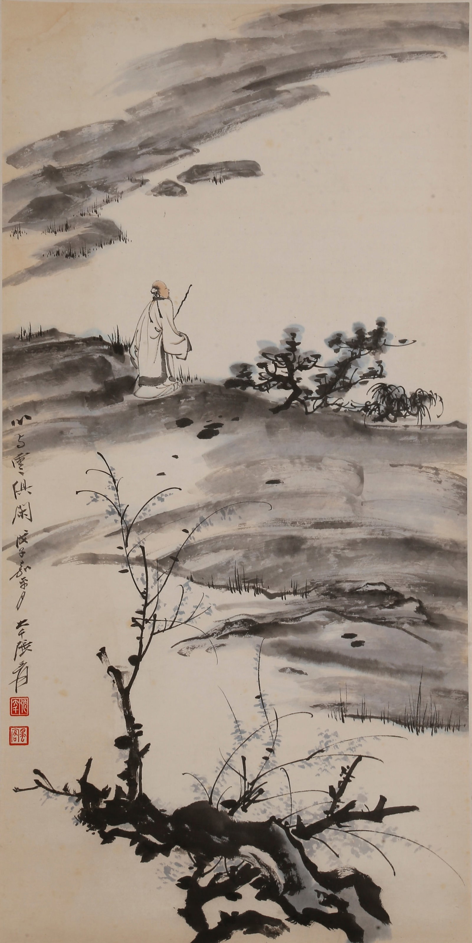 A MOUNTAIN TOUR PAINTING ON PAPER BY ZHANG DAQIAN.張大千 (1 of 8)
