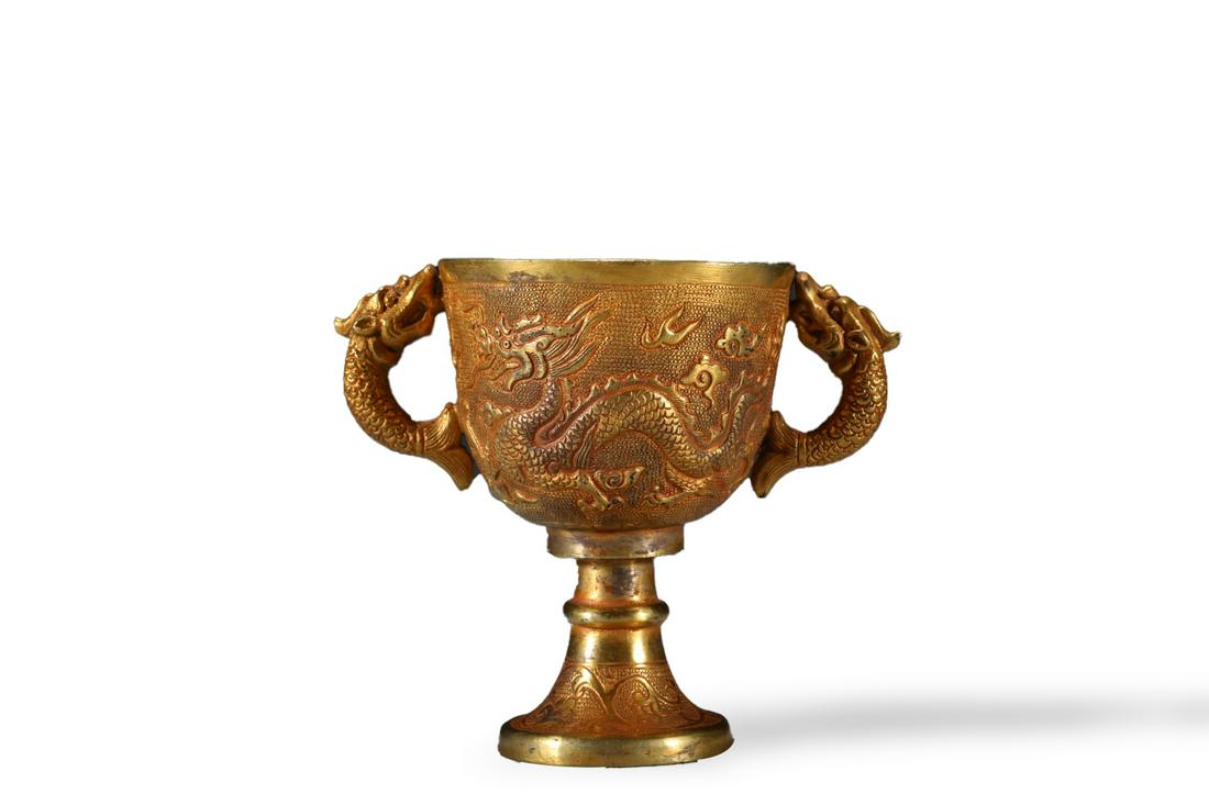 Silver gilt dragon cup (1 of 8)