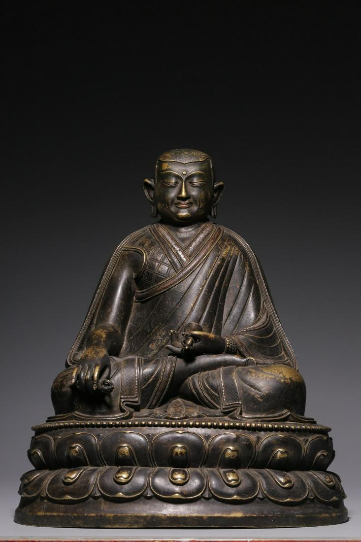 Bronze and silver malba seated statue in Qing Dynasty (1 of 9)