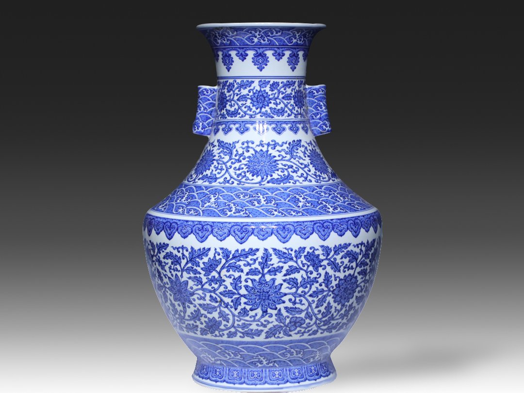 Blue and white flower pattern double ear bottle (1 of 9)