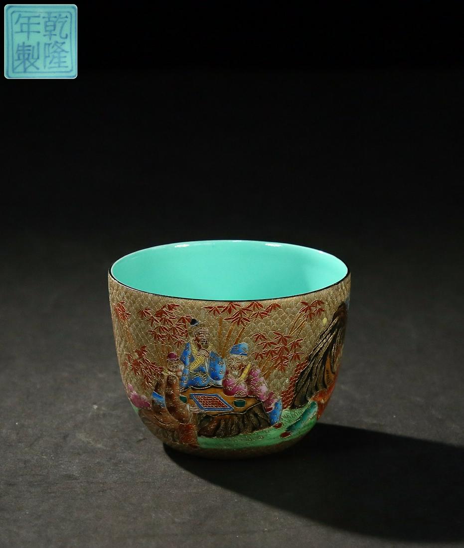 Pastel Â· carved gilded painted cup (1 of 8)
