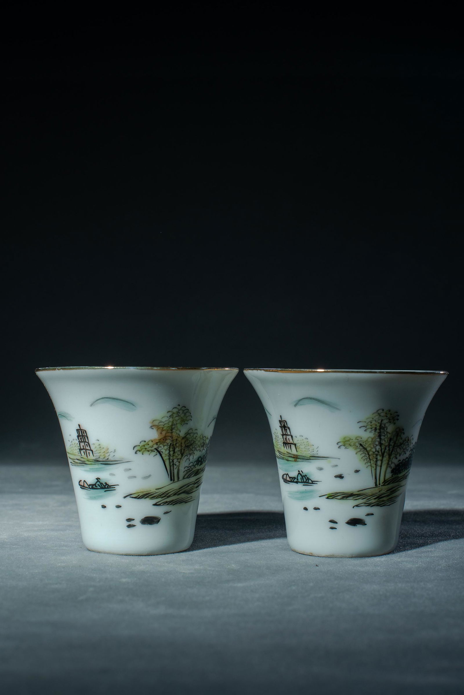 A pair of pastel landscape cups (1 of 9)