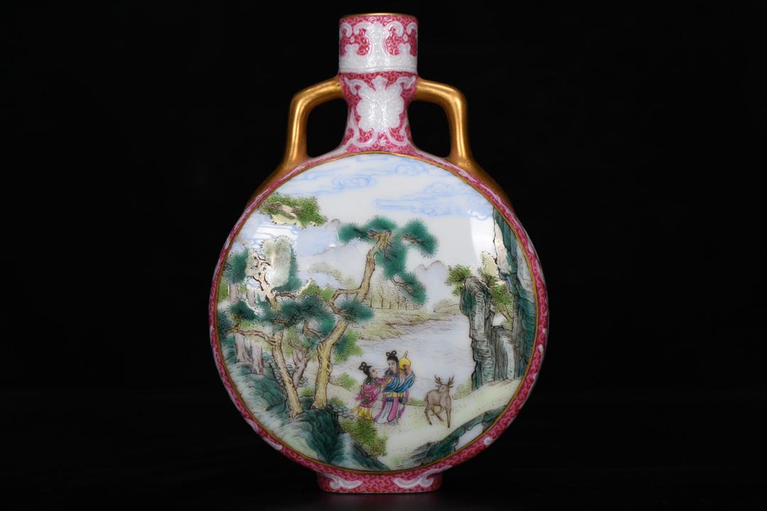 Enamel color carmine "character poetry" ear bottle (1 of 9)
