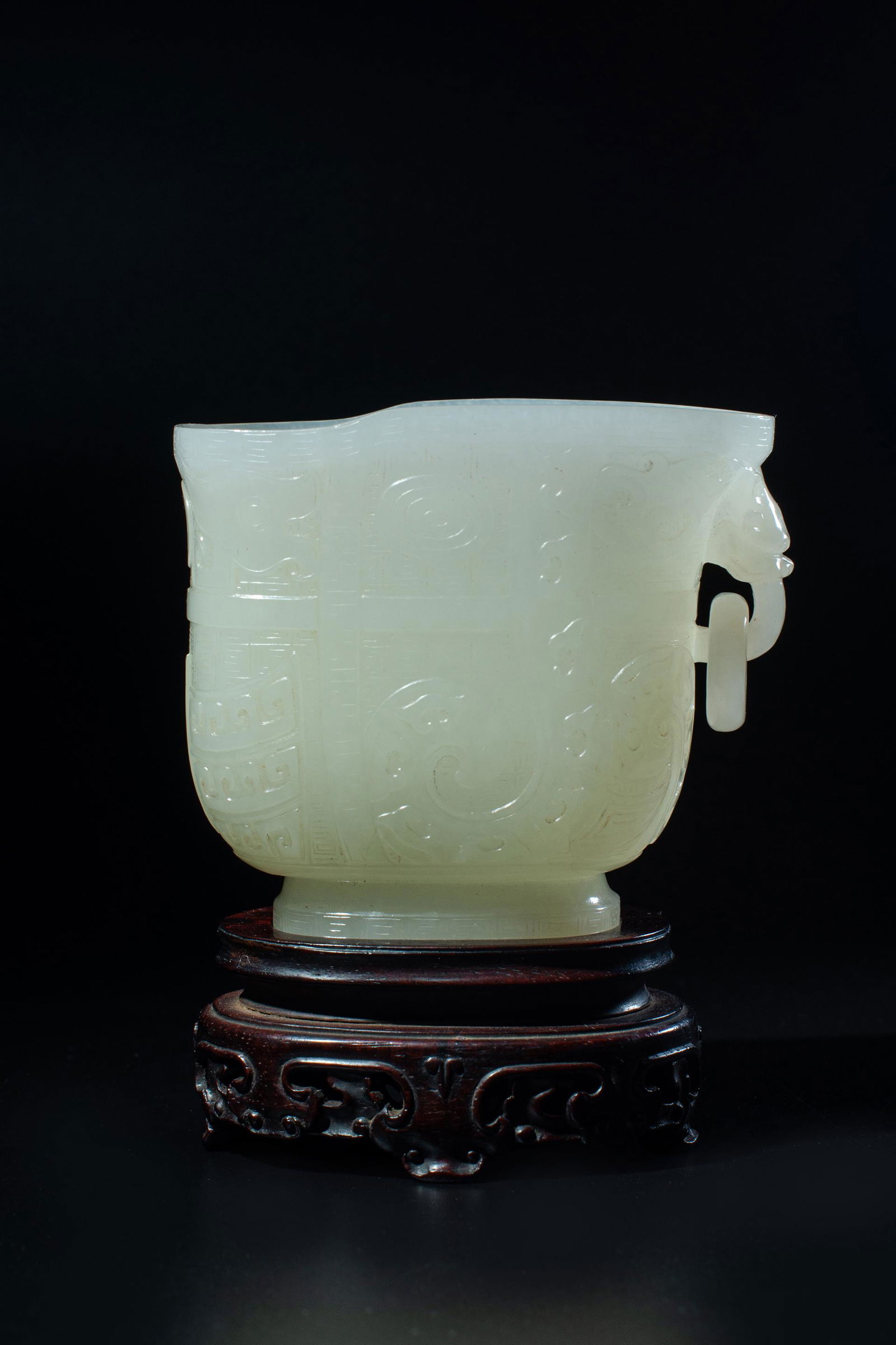 Hetian white jade ear cup (1 of 9)