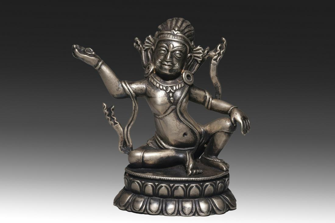 Qing Dynasty, Tibetan Silver Statue (1 of 7)