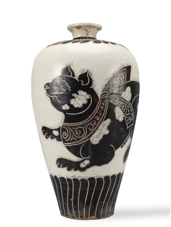 a Chinese Cizhou Kiln Butterfly Pattern Porcelain Vase (1 of 9)