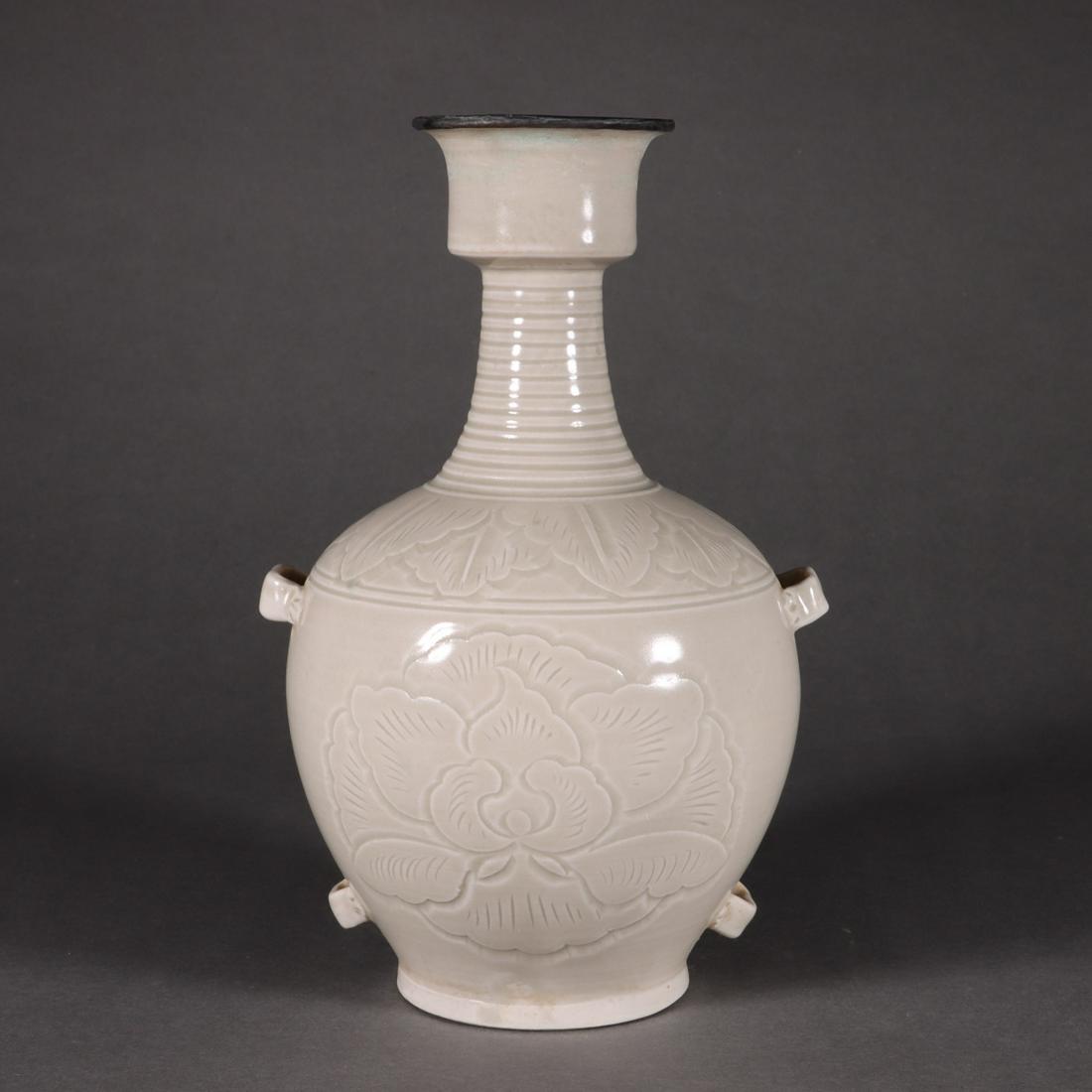 Ding kiln carved peony vase (1 of 9)