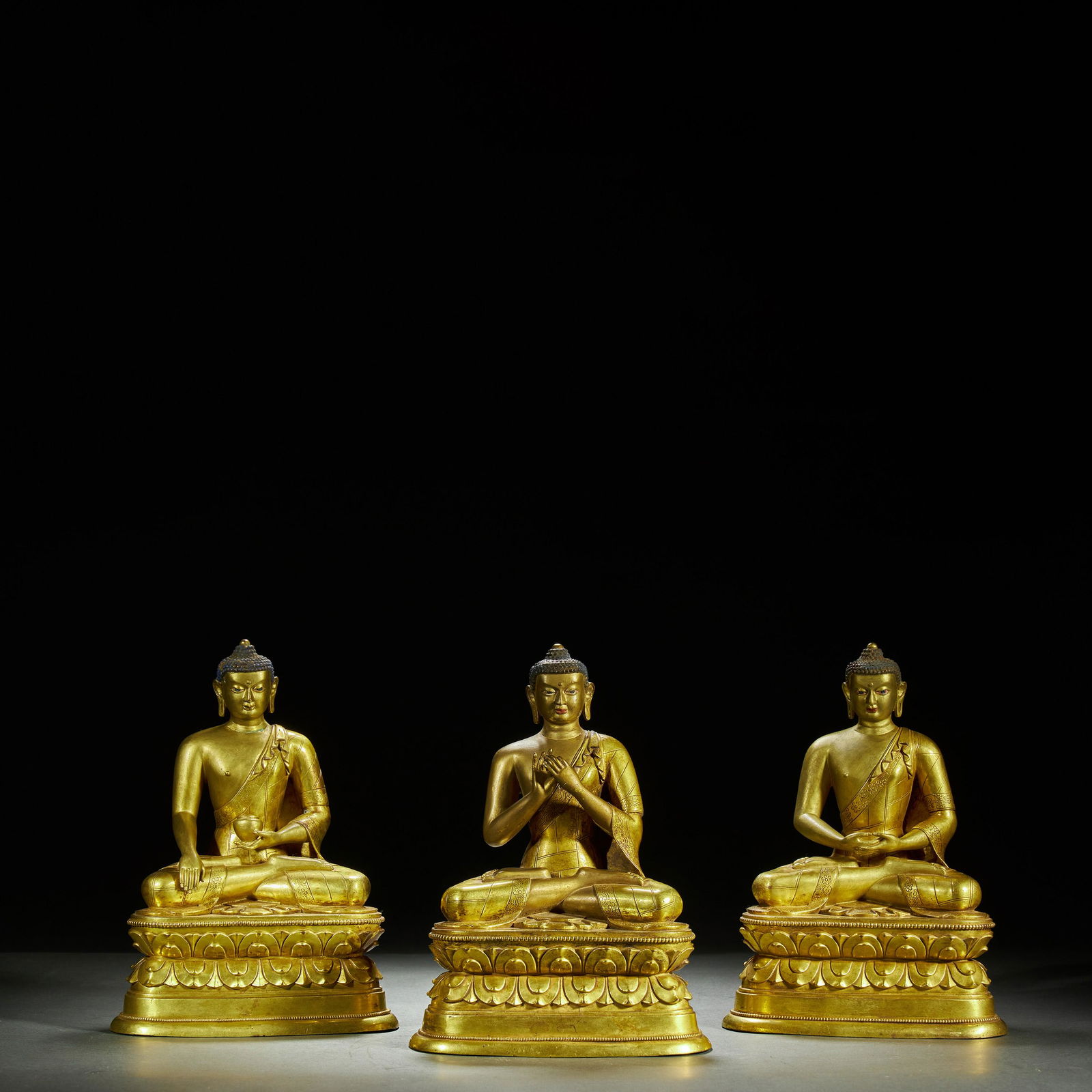 Gilt bronze "Three Buddhas" (1 of 13)