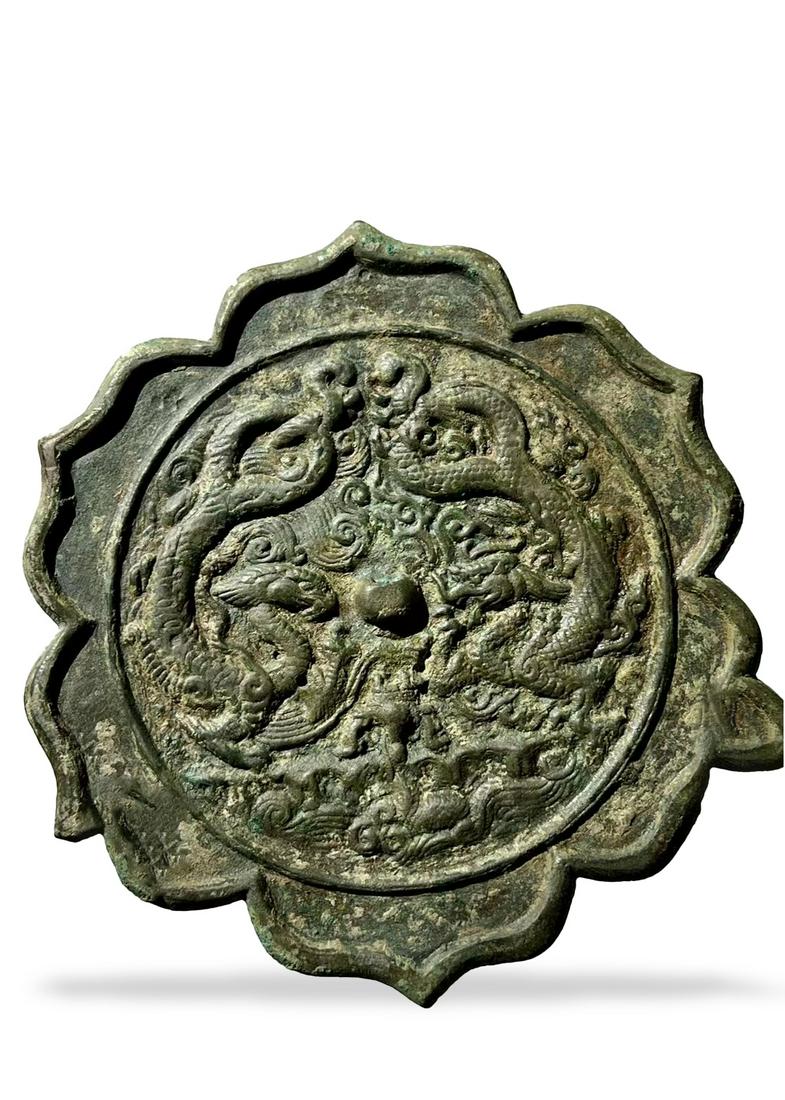 "Double Dragon" Bronze Mirror (1 of 6)