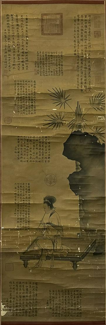 Leng Mei " figure" hanging scroll (1 of 9)