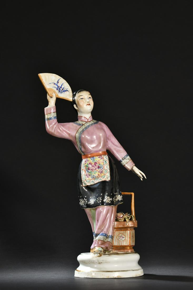 Carved porcelain figure ornaments (1 of 9)