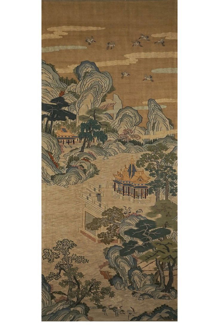 Kesi "fairy mountain Pavilion" hanging screen (1 of 9)