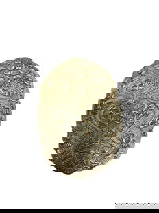 SILVER PLATED GOLD DRAGON PATTERN TOKEN: SILVER PLATED GOLD DRAGON PATTERN TOKEN