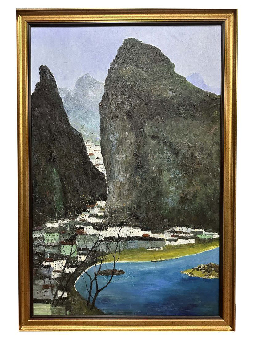 CHINESE OIL PAINTING SIGNED BY WU GUANZHONG (1 of 8)