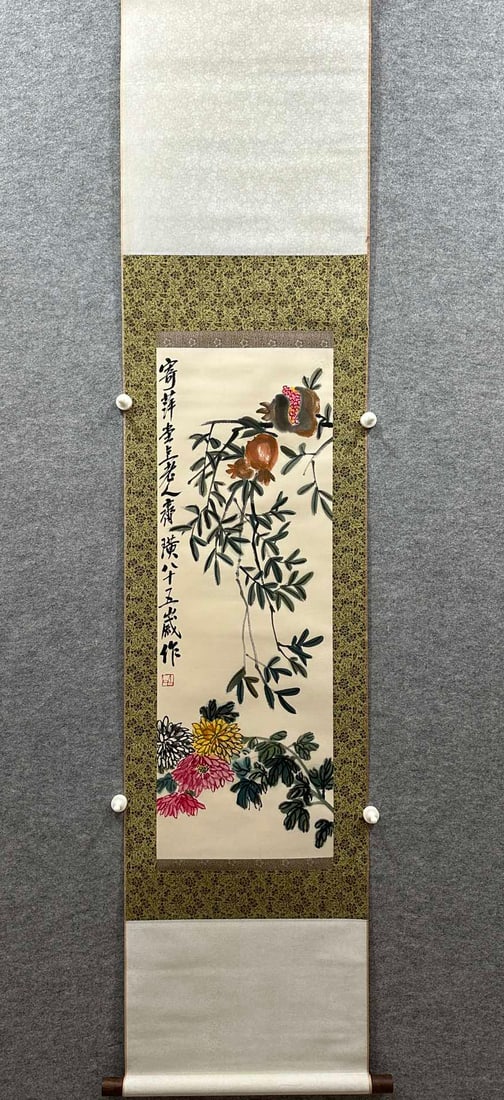 QI BAISHI FLOWERS: 33×95cm