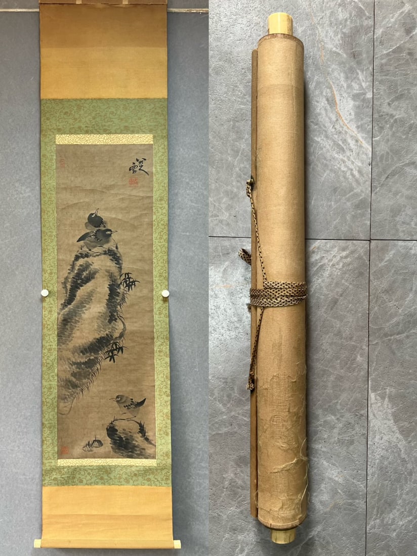 BADA SHANREN BIRDS AND FLOWERS: 113X35cm