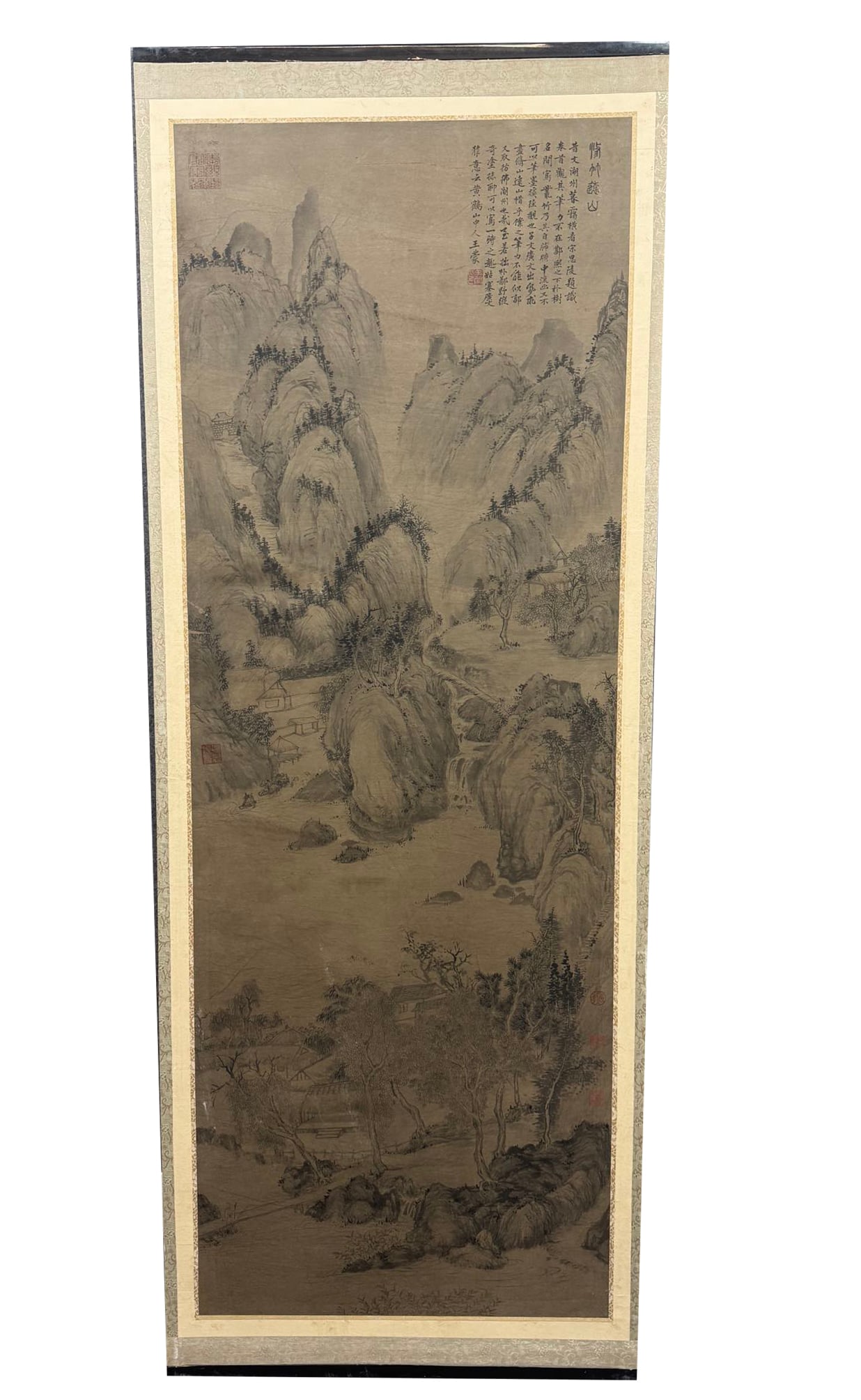 WANG MENG (LANDSCAPE) PAPER FRAME: 154×53cm and outer frame 172×62cm