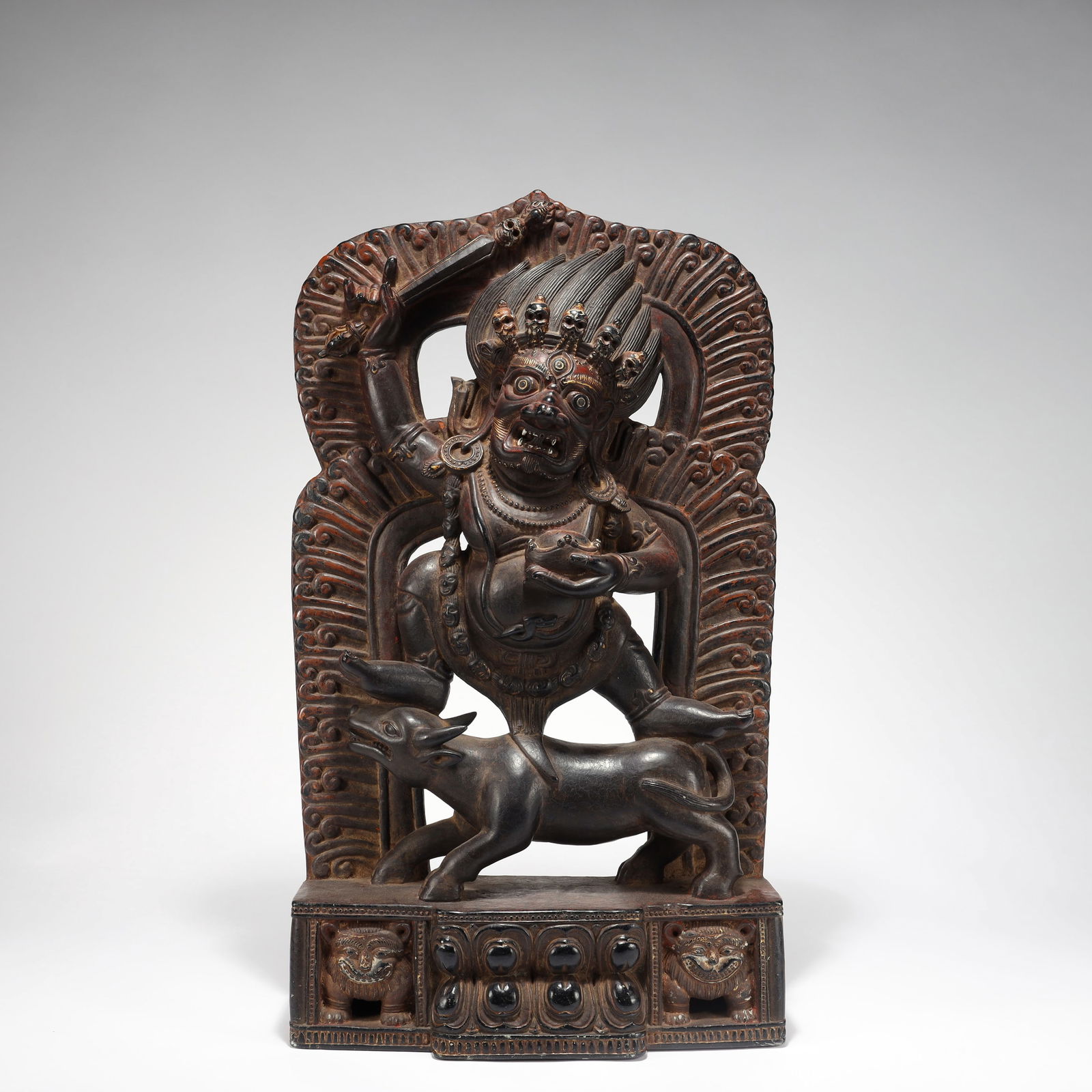 STONE CARVING OF THE IMMOVABLE STATUE OF MING WANG: HEIGHT 50CM, WIDTH 29CM