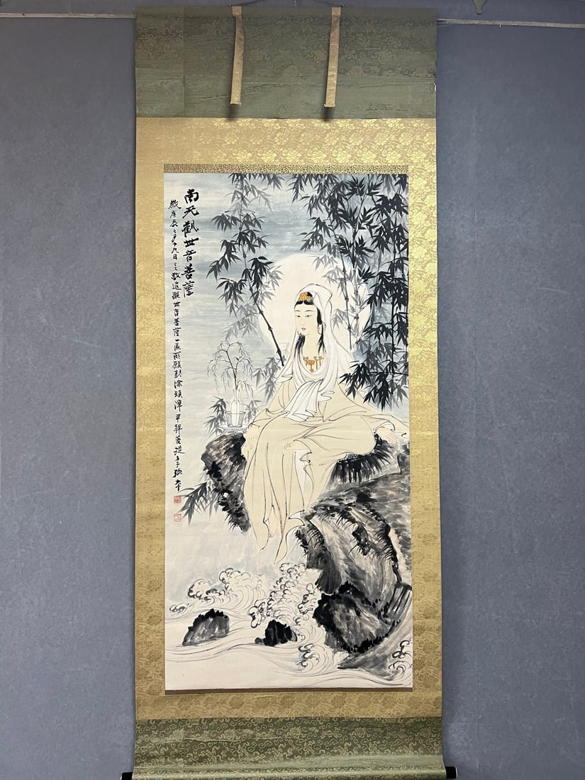 ZHANG DAQIAN GUANYIN: L. 135x65cm