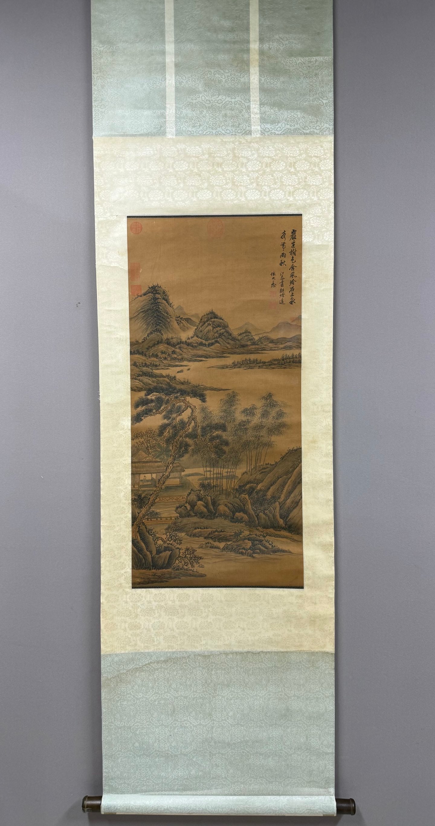 WANG HUI, LANDSCAPE ON SILK: Dimensions: 87x40cm