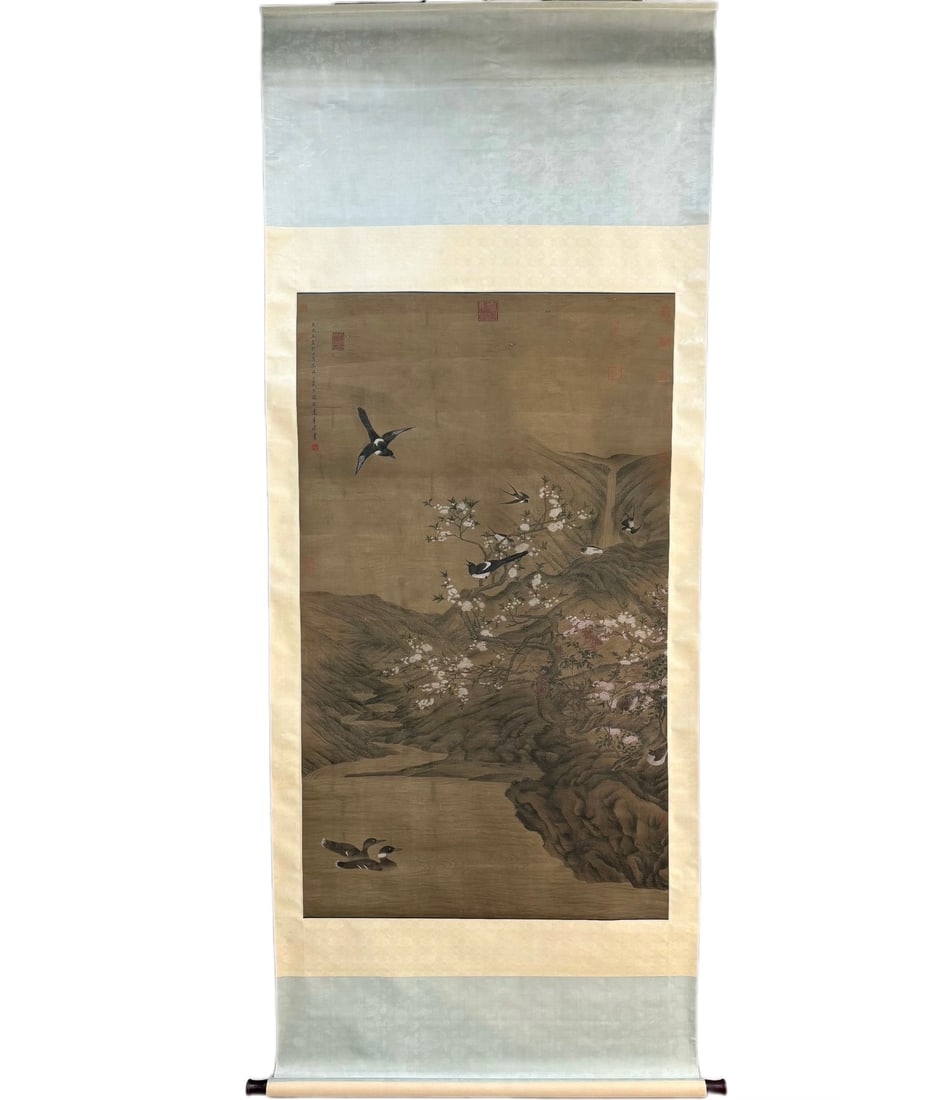 WANG MENG AND WU ZHEN COLLABORATION, SILK PAINTING: Painting Size 90-150cm