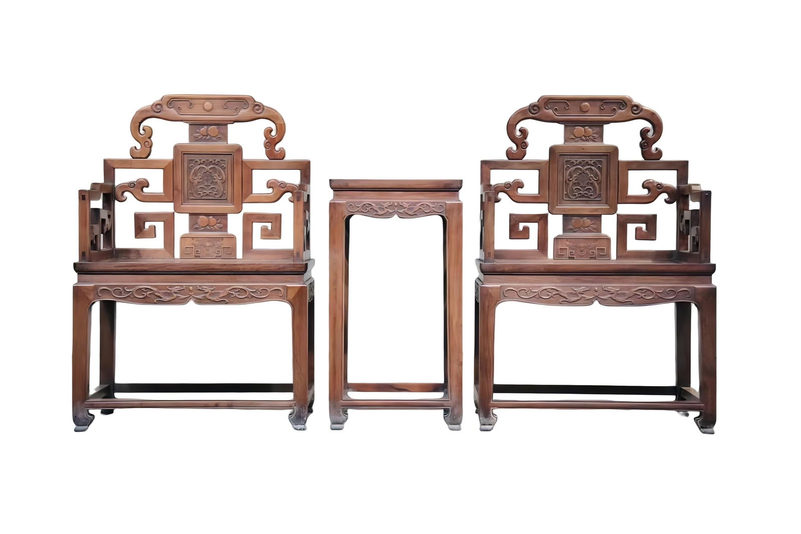 HUANGHUALI DRAGON PATTERN GRAND MASTER CHAIR: Chair height 103.69/51 cm