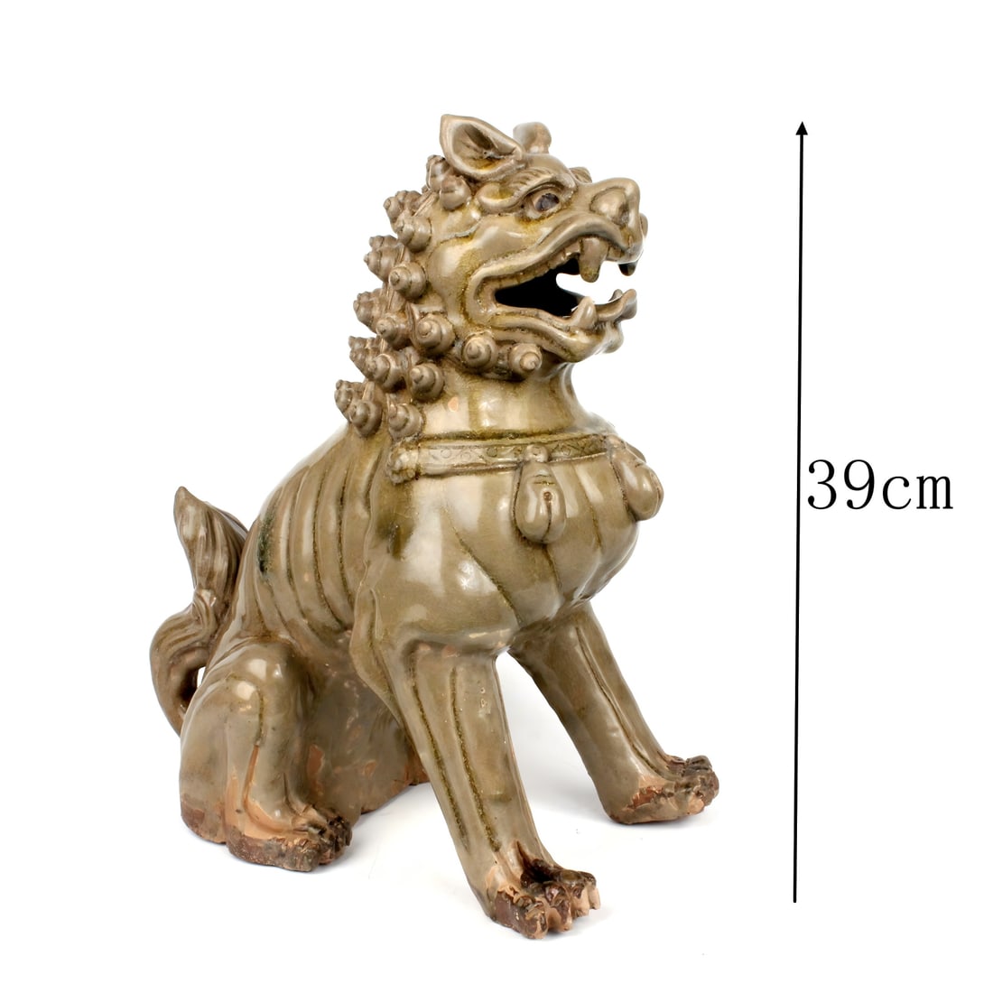 CELADON AUSPICIOUS BEASTS: Height 39cm