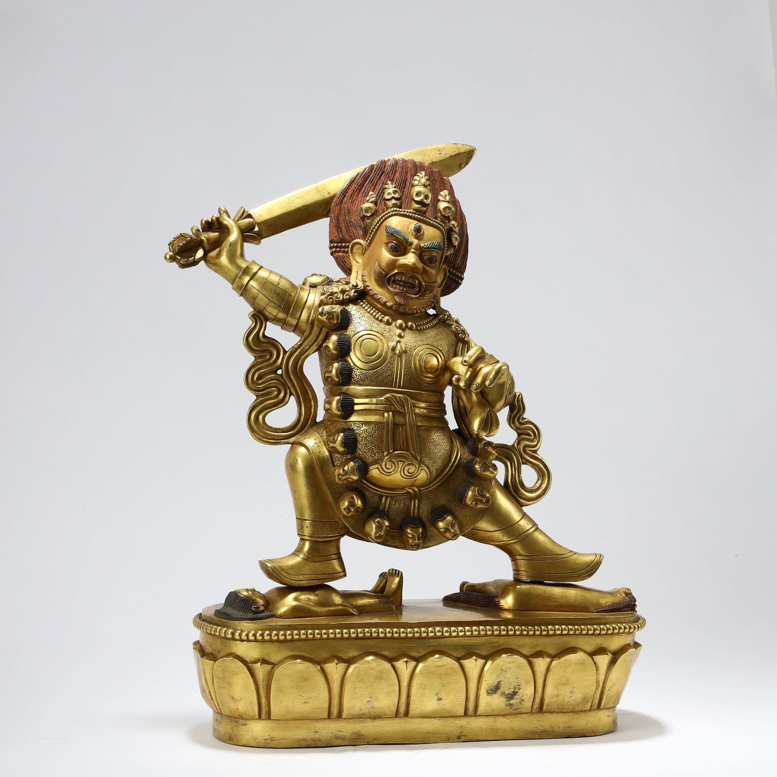 GILT BRONZE VAJRABHAIRAVA STATUE: Height 40cm