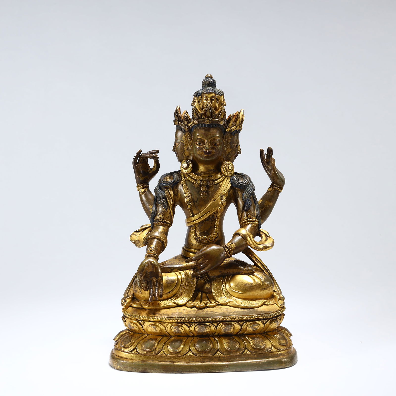 GILT BRONZE FOUR-ARMED GUANYIN (1 of 8)