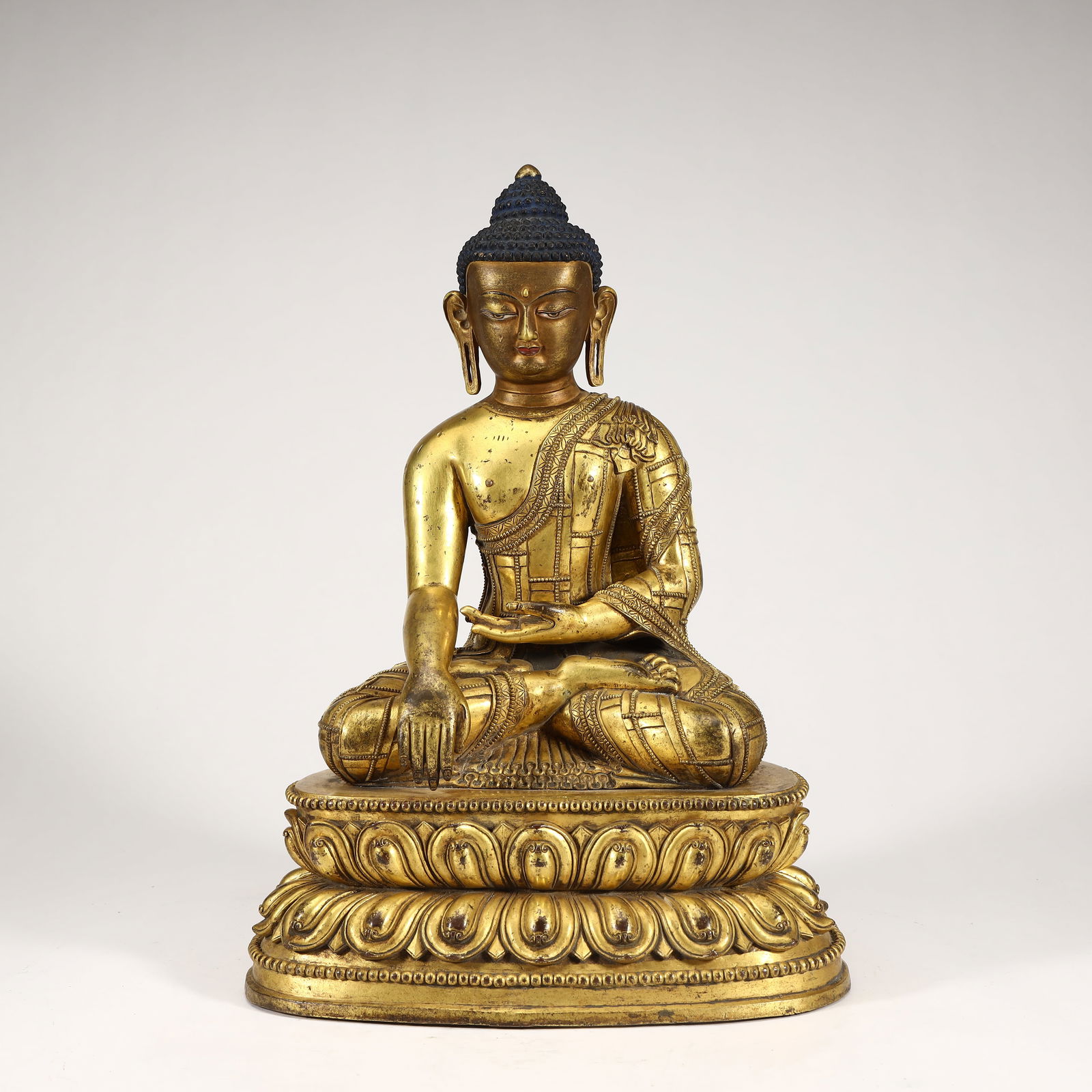 GILT BRONZE SHAKYAMUNI BUDDHA STATUE (1 of 9)