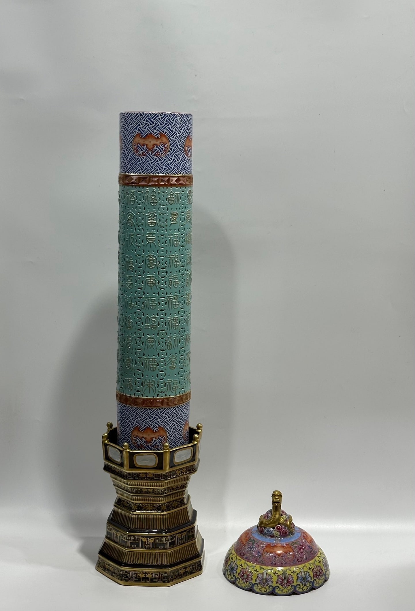 TURQUOISE GLAZE HAT STAND - 4