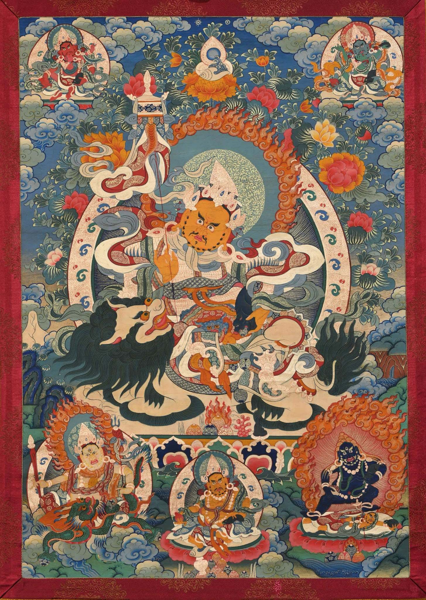 VAJRAPANI THANGKA: L.171CM W.94CM