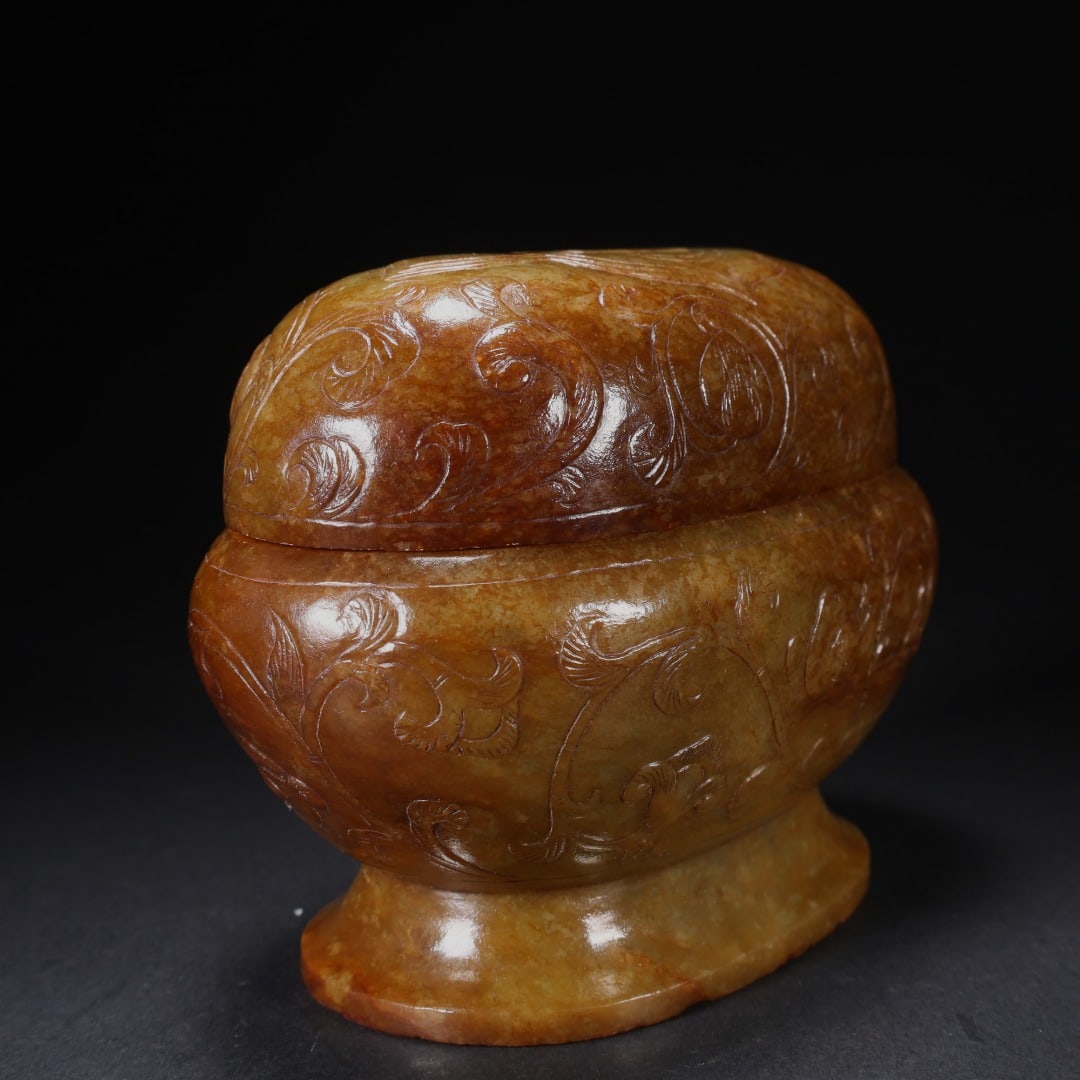 HETIAN JADE BIRD PATTERN COVERED JAR - 4